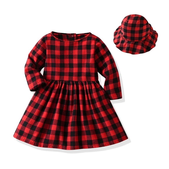 XBASW Brother and Sister Matching Outfits Baby kids Girls Long-Sleeved Dress +Hat Boys Plaid Shirt+Overalls + Bowtie Girls Dress+Pants Spring fall Clothes Sets