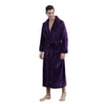 thumbnail image 1 of XBASW Flannel Robe for Womens Mens Long Bath Robe Plush Soft Fleece Bathrobes Autumn Winter Couple Pajamas Sleepwear Nightgown（M -XL-XXXL), 1 of 12
