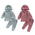 thumbnail image 1 of XBASW Infant Baby Boys Girls Tracksuit Outfits Solid Color Hoodie Sweatshirt Tops with Jogger Pants Toddler Spring Fall Set 6M-5T, 1 of 8