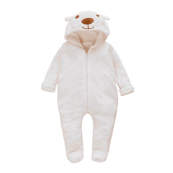 XBASW Infant Baby Fleece Romper One-Piece Footies Jumpsuit Fall Winter Pajama Onesies for Boys Girls 0-12M