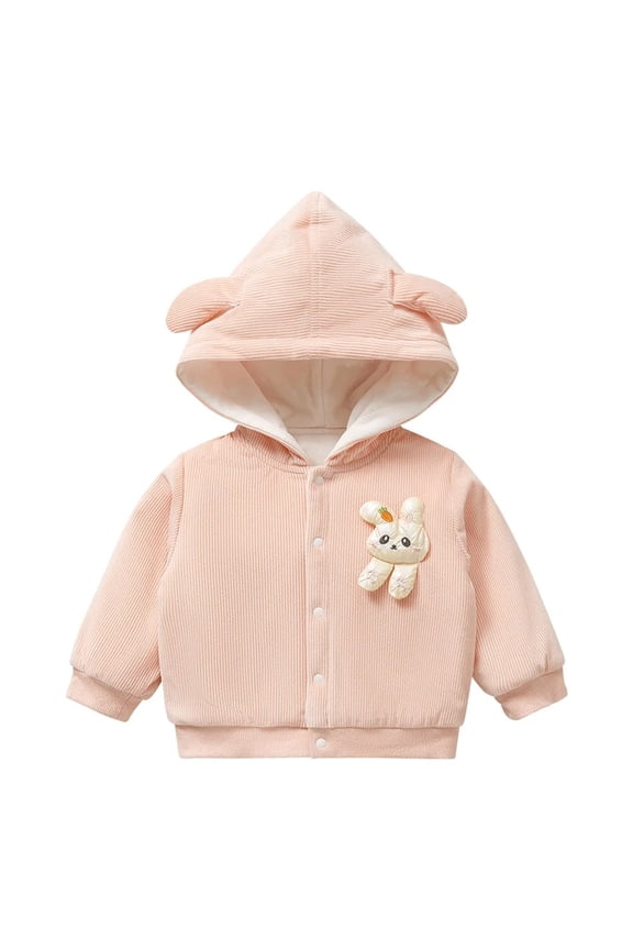 Infant Baby Girls Boys Bear Ears Hooded Jackets Warm Coat Fall Winter Toddler Casual Outerwear 3M-4T