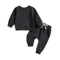 thumbnail image 1 of XBASW Infant Baby Sweatsuit 2PCS Outfit for Boys Girls Solid Color Pullover Sweatshirt Jogger Sweatpants Spring Fall Winter Set 3M-3Years, 1 of 11