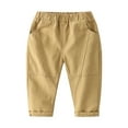 thumbnail image 1 of XBASW Kids Baby Boys Girls Chino Pants Solid Color Cargo Pants Toddler Elastic Waist Trousers with Pockets for Spring Autumn Summer 18M-5T, 1 of 7
