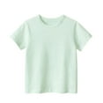 thumbnail image 1 of XBASW Kids Baby Boys Girls Cotton T-Shirt Crewneck Shirt Casual Solid Color Tops Summer Short Sleeve Tees 1-6T, 1 of 8