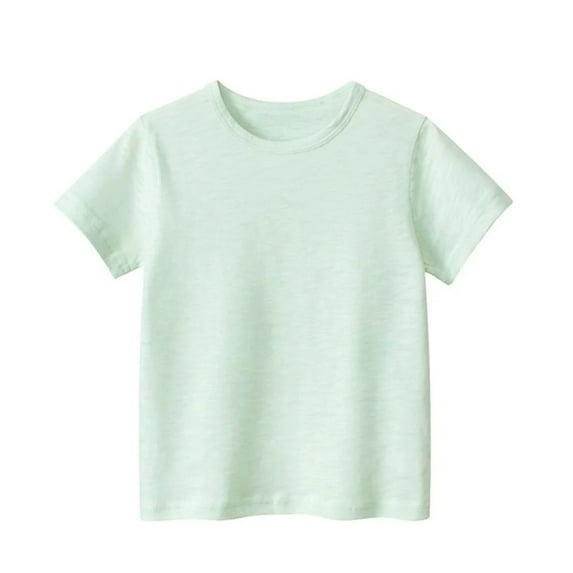 XBASW Kids Baby Boys Girls Cotton T-Shirt Crewneck Shirt Casual Solid Color Tops Summer Short Sleeve Tees 1-6T