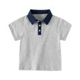 thumbnail image 1 of XBASW Kids Baby Boys Lapel T Shirt Summer Short Sleeved Shirt Toddler Solid Color Cotton Tees Tops for Boys Size 1-6T, 1 of 9