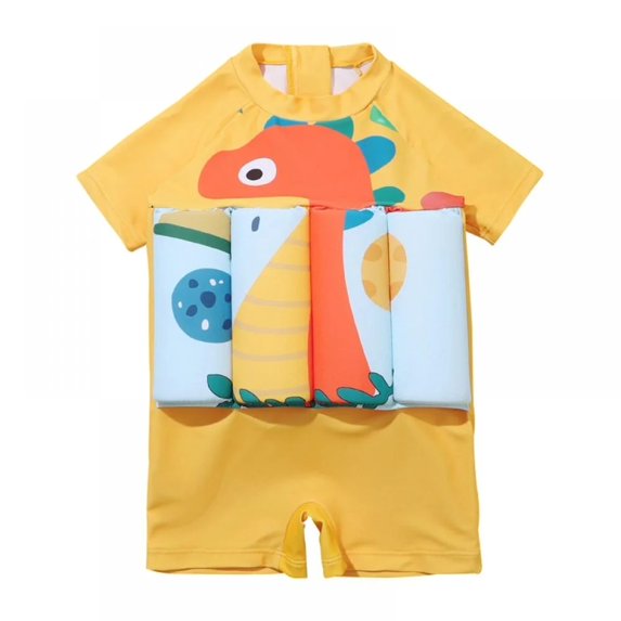 XBASW Kids Baby Boys One-Piece Swimsuits Floating Swimsuit Boys Cartoon Zip up Beach Bathing Suit 2-6T