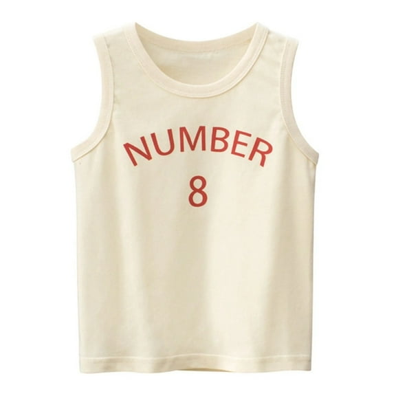 XBASW Kids Baby Boys Summer Tanks Sleeveless Tops Toddler Letters Printed Crewneck Vest T Shirts Boys 1-7T