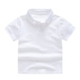 thumbnail image 1 of XBASW Kids Baby Cotton T-Shirt Summer Lapel Tops for Girls Boys&nbsp;short Sleeve Tees Shirt Toddler&nbsp;solid Color Shirt for 2-10 Years, 1 of 8