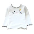 thumbnail image 1 of XBASW Kids Baby Girls Cat Printed Shirt Pullover Long Sleeve T-Shirt Basic Half Turtleneck T-Shirt Knit Tops For 2-8t, 1 of 5
