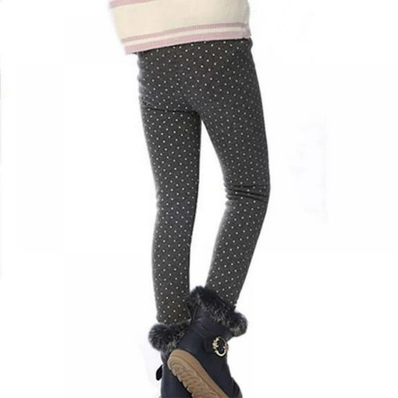 XBASW Kids Baby Girls Fleece Lined Leggings Cotton Warm Tights Stretchy Trousers for Winter 2-13 Years