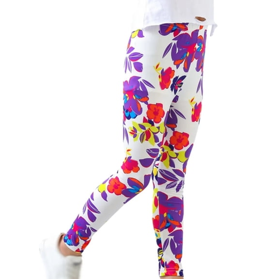 XBASW Kids Baby Girls Floral Leggings Stretch Casual Tights Soft Sports Dance Pants Girls Spring Fall Trousers for 2-12 Years