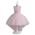 thumbnail image 1 of XBASW Kids Baby Girls Flower Dresses Sleeveless Tulle Princess Dress Flower Girl Trailing Performance Party Gowns Tutu for 4-12 Years, 1 of 8