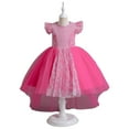 thumbnail image 1 of XBASW Kids Baby Girls Fly Sleeve Princess Dress Toddler Tulle Tutu Dresses Flower Girl Pageant Wedding Party Gown for 4-12 Years, 1 of 9