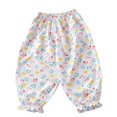 thumbnail image 1 of XBASW Kids Baby Girls Lace Harem Pants Summer Loose Trousers Toddler Printing Bloomers Anti-Mosquito Pants for Girls 1-12T, 1 of 9
