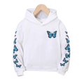 thumbnail image 1 of XBASW Kids Baby Girls Pullover Hoodies Butterfly Printed Sweatshirts Casual Hooded Sweater Tops for Spring, Autumn, 1 of 7