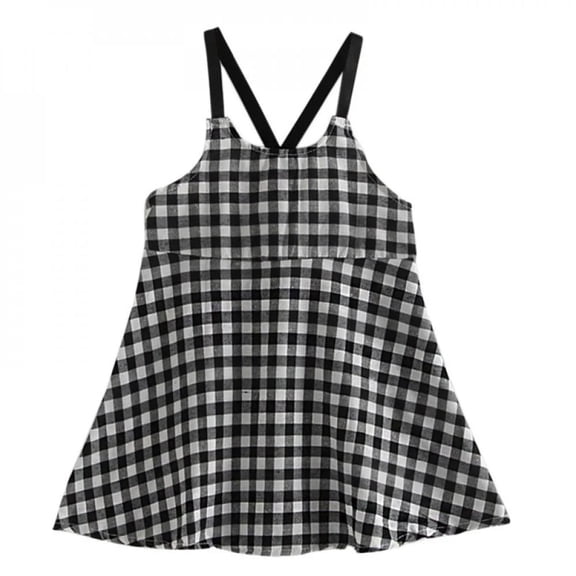 XBASW Kids Baby Girls Sleeveless Dress Plaid Tutu Princess Dresses Toddler Summer Cross Slip Girls Sundress 1-6Y