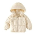 thumbnail image 1 of XBASW Kids Baby Hooded Jacket Winter Thick down Cotton Coats Toddler Padded Warm Outerwear for Boys Girls Size 1-6 Years, 1 of 8