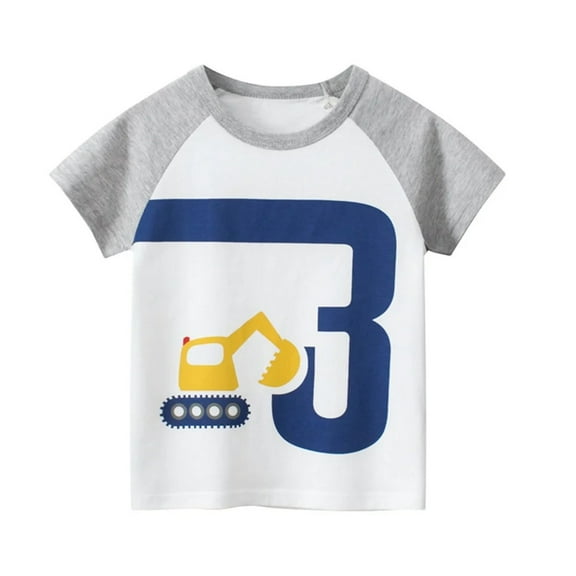 XBASW Kids Baby T Shirts for Boys Cotton Short Sleeve Tees Shirts Toddler Summer Cotton Crewneck Tops for 1-6 Year Old
