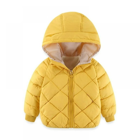 XBASW Kids Baby Winter Cotton-Padded Coats for Boys Girls Hooded Zipper Jacket Toddler Coat Outerwear Thickening Snowsuit for 2-7Y