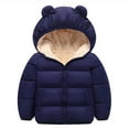 thumbnail image 1 of XBASW Kids Baby Winter Fleece Jacket Bear Hooded down Cotton Coats for Boys Girls Puffer Padded Outerwear 1-6T, 1 of 7