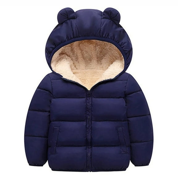 XBASW Kids Baby Winter Fleece Jacket Bear Hooded down Cotton Coats for Boys Girls Puffer Padded Outerwear 1-6T