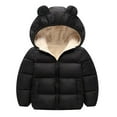 thumbnail image 1 of XBASW Kids Baby Winter Fleece Jacket Bear Hooded down Cotton Coats for Boys Girls Puffer Padded Outerwear 1-6T, 1 of 7