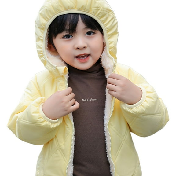 XBASW Kids Baby Winter Fleece Jacket Thick Warm Coat Hooded Windproof Zipper Outwear for Boys Girls 1-6 Years