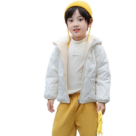XBASW Kids Baby Winter Fleece Jacket Thick Warm Coat Hooded Windproof Zipper Outwear for Boys Girls 1-6 Years