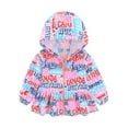 thumbnail image 1 of XBASW Kids Girls Printing Sun Protection Jacket Hooded Toddler Sun Shirt UPF 50+ UV Rash Guard Coat for 3-8 Years, 1 of 9