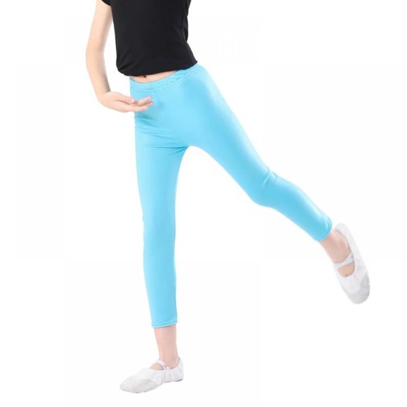 XBASW Kids Teen Baby Girls Shiny Leggings Gymnastic Ballet Dance Pants Girls Stretch High Waist Tights Trousers for 2-13 Years