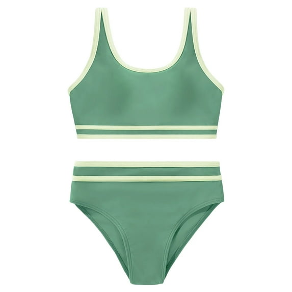 XBASW Kids Teen Girls 2PCS Swimsuits Summer Bikini Beach Sets Summer Halter Swimwear bathing Suit for 7-14 Years