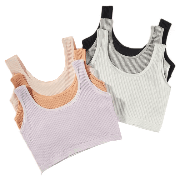 XBASW Kids Teen Girls Underwear Bras Cotton Training Bra Comfort Soft Sports Tank Tops Size S-L