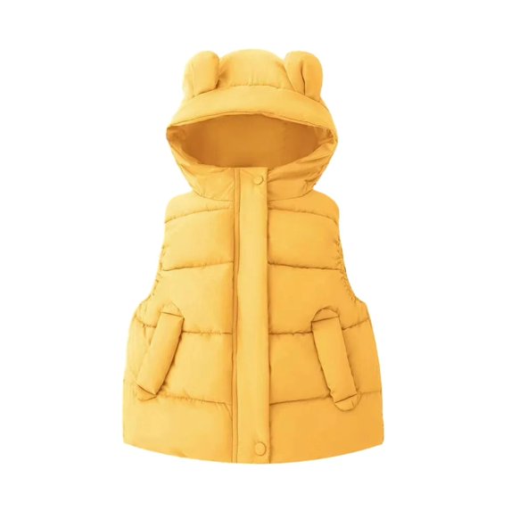 XBASW Kids Toddler Baby Hooded Vest Cotton Coat for Solid Zipper Sleeveless Jacket Winter Warm Waistcoat Outwear for Girls Boys 1-5T