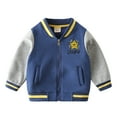 thumbnail image 1 of XBASW Kids Toddler Baby Zipper Baseball Jacket Varsity Letterman Coat Fall Winter Fleece Bomber Outerwear for Boys 2-7Y, 1 of 10