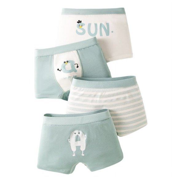 XBASW Kids Toddler Boys Boxer Underwear Soft Print Briefs Breathable Underpants 3-9Y