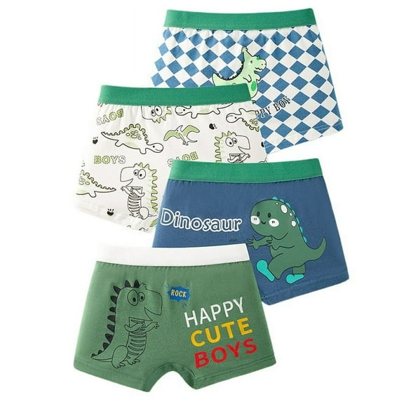 XBASW Kids Toddler Boys Boxer Underwear Soft Print Briefs Breathable Underpants 3-9Y