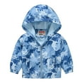 thumbnail image 1 of XBASW Kids Toddler Boys Raincoat Hooded Windbreaker Jacket 1-8Y Cartoon Printed Spring Fall Zipper Outerwear for Boys, 1 of 10
