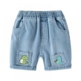 thumbnail image 1 of XBASW Kids Toddler Boys Ripped Denim Shorts Boys Dinosaur Print Jeans Shorts Summer Straight Quarter Pants Shorts for Boys 1-6Y, 1 of 9