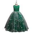 thumbnail image 1 of XBASW Kids Toddler Flower Girl Dress Star Mesh Tutu Princess Dresses Teen Girls Wedding Bridesmaid Birthday Party Pageant Long Gown 5-14T, 1 of 9