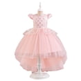 thumbnail image 1 of XBASW Kids Toddler Flower Girl Tulle Dress Baby Trailing Princess Dress 4-12 Years Bridesmaid Birthday Performance Gown for Girls, 1 of 10