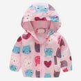 thumbnail image 1 of XBASW Kids Toddler Girls Hooded Raincoat Light Zippe Jacket Coat for Baby Spring Fall Windbreaker 1-6T, 1 of 9