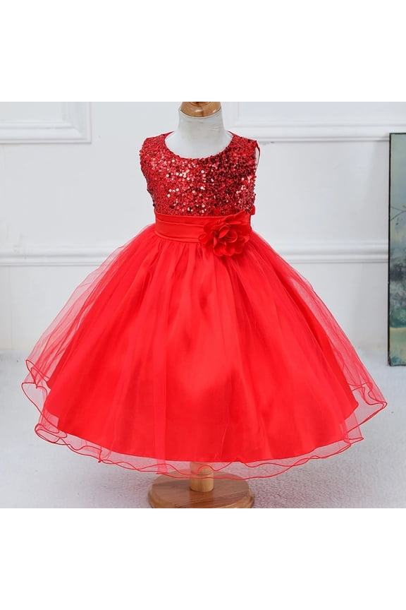 Kids Toddler Girls Princess Dresses Lace Tulle Dress Flower Girl Wedding Bridesmaid Party Grown for 3-10 Years