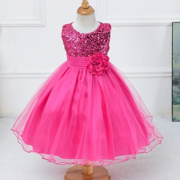 XBASW Kids Toddler Girls Princess Dresses Lace Tulle Dress Flower Girl Wedding Bridesmaid Party Grown for 3-10 Years