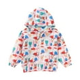 thumbnail image 1 of XBASW Kids Toddler Girls Raincoat Cartoon Print Zip Jacket Hooded Light Coats Spring Fall Windbreaker Outerwear for Girls 3-8Y, 1 of 8