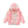 thumbnail image 1 of XBASW Kids Toddler Girls Raincoat Cartoon Print Zip Jacket Hooded Light Coats Spring Fall Windbreaker Outerwear for Girls 3-8Y, 1 of 8