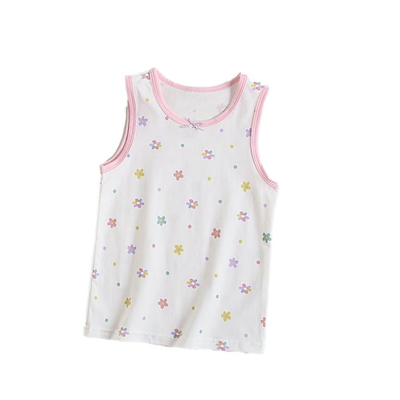 XBASW Kids Toddler Girls Tank Tops Camis Flower Cotton Undershirts Sleeveless Tees for 3-8 Year