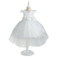 thumbnail image 1 of XBASW Kids Toddler Girls Trailing Dress Flower Girl Tulle Tutu Dress Prom Puffy Ball Party Gowns for Girls 4-12T, 1 of 9