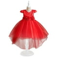 thumbnail image 1 of XBASW Kids Toddler Girls Trailing Dress Flower Girl Tulle Tutu Dress Prom Puffy Ball Party Gowns for Girls 4-12T, 1 of 9