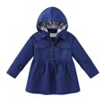 thumbnail image 1 of XBASW Kids Toddler Girls Trench Jacket Detachable Hood Coat Spring Fall Light Windbreaker Jacket 5-13Y, 1 of 9